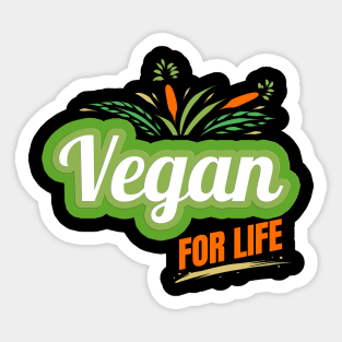 Green Vegan for Life Logo, Go Vegan Sticker